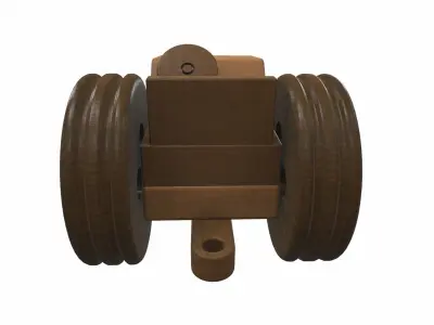 Wooden tractor toy 1 Free 3D model