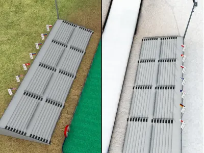 Ski jumping hill low detail 3D model