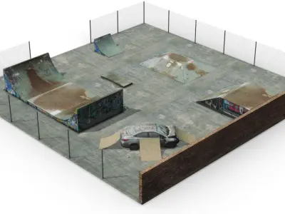Skatepark Low-poly 3D model