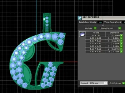LUXURY ALPHABET G PENDANT 3D PRINTABLE MODEL 3D print model