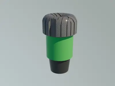 Drilling core Bit Low-poly 3D model