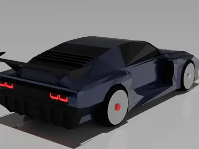 Low poly race car Low-poly 3D model