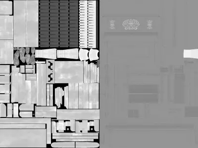 Old Upright Piano - Game Ready Low-poly 3D model