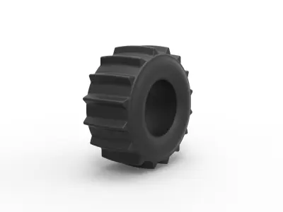 Dirt dragster rear tire 7 Scale 1 to 25 3D print model