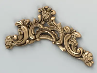 Carved decor horizontal 004 3D model