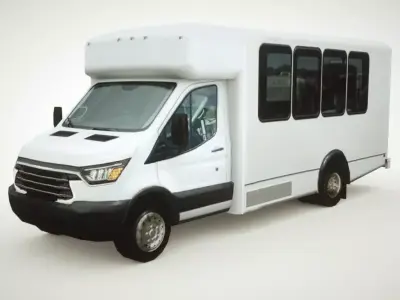 Generic Shuttle Bus v6 Low-poly 3D model