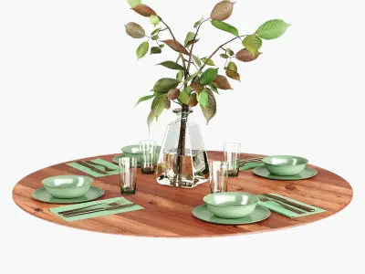 Table setting with the branch  3D model