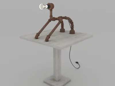 Table Pipe Dog Lamp 3D model