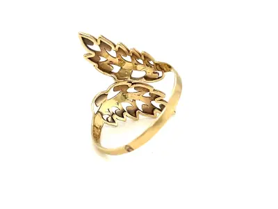 Double Leaf Ring Yellow Gold Womens 3DM 3D print model