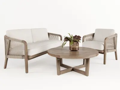 Outdoor furniture w001 3D model