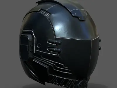 Helmet scifi military combat 3d model low poly human generic  Low-poly 3D model get