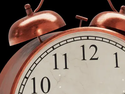 Vintage alarm clock Low-poly 3D model