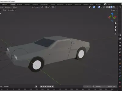 DMC- delorian Free low-poly 3D model