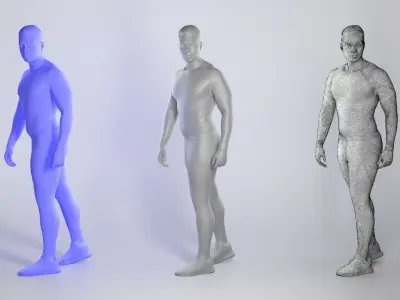 Athletic man in crossfit uniform 199 Low-poly 3D model