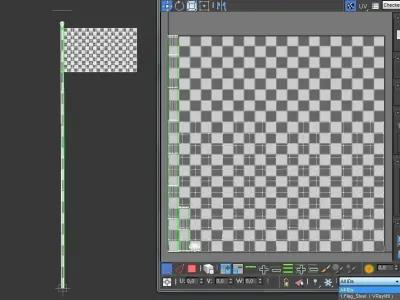 SPORT---GOLF---Flag flag waving in wind Low-poly 3D model