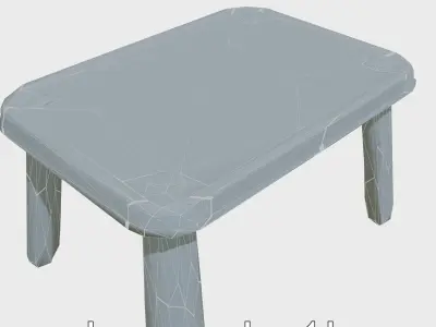 Colorful Plastic Kids Activity Table Low-poly 3D model