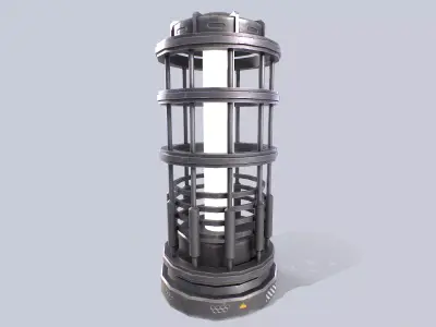Sci fi lamp Low-poly 3D model