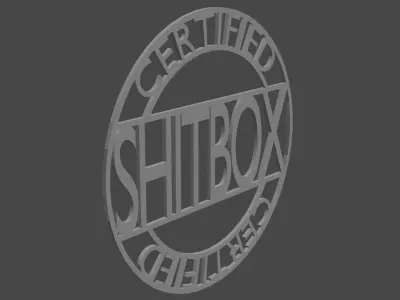 Certified Shitbox badge for car 3D print model