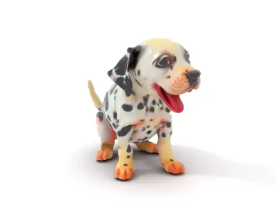 Playful Dalmatian Puppy model pack Low-poly 3D model