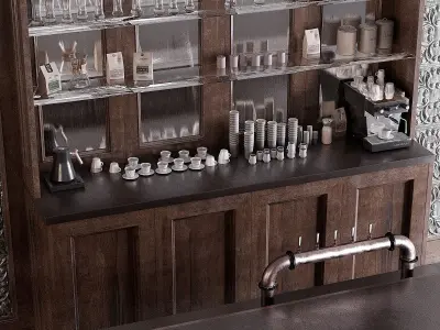Classic Pub Bar Counter  3D model