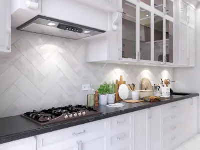Neoclassical Kitchen Interior 3D model