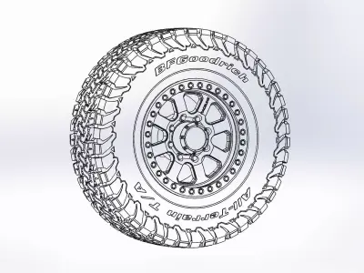 Wheel Raceline RT260M Avenger 17inch for scale model 3D print model