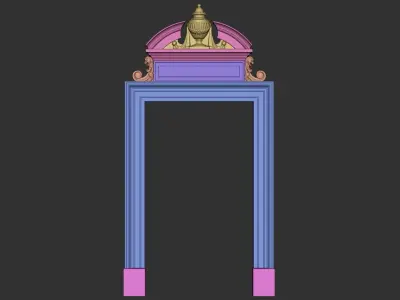 Classical door frame 3D model
