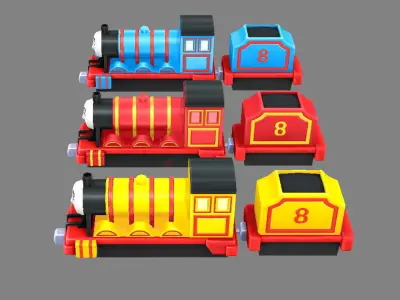 Cartoon toy Thomas the Tank Engine Low-poly 3D model