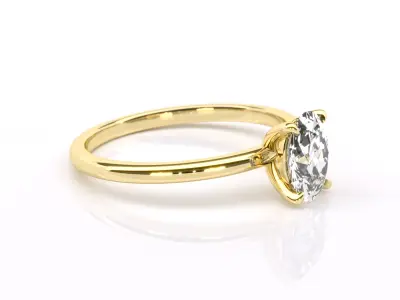 Oval Diamond Engagement Ring 8x6 3D print model