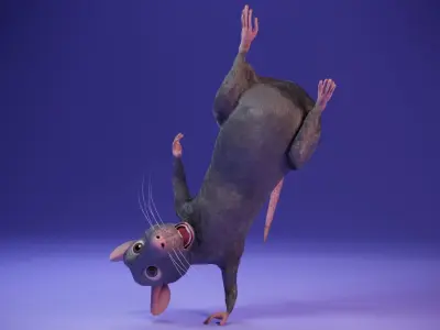 Cartoon Rat Low-poly 3D model