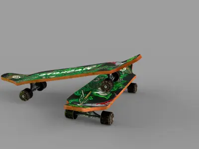 3D   skating-board Low-poly 3D model
