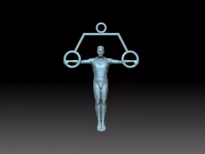 Gymnast on rings 3D print model