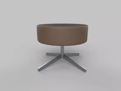 footrest round stool Low-poly 3D model