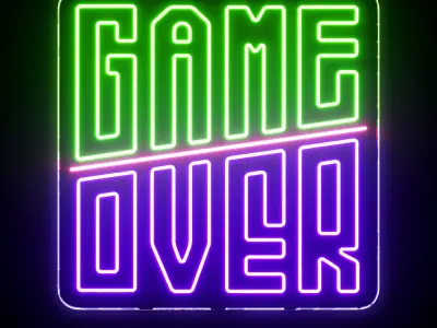 Game Over Neon Sign 3D model