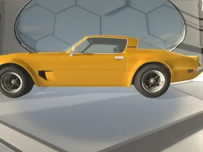 Phoenix car inside spaceship Low-poly 3D model