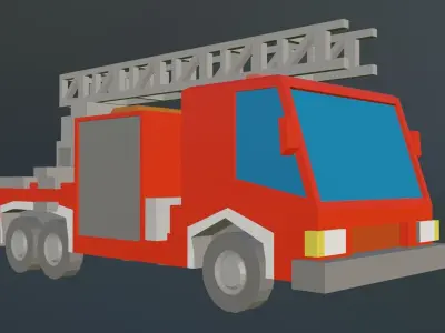  Low poly fire Department Low-poly 3D model