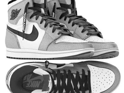 nike air jordan 1 retro grey  3D model