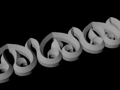Central decor ornament for furniture 3D model 40