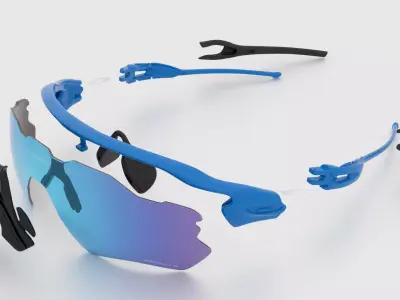 Oakley Radar EV sunglasses Low-poly 3D model