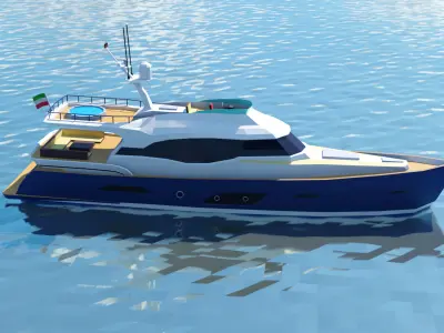  Luxury Ship Low Poly Low-poly 3D model