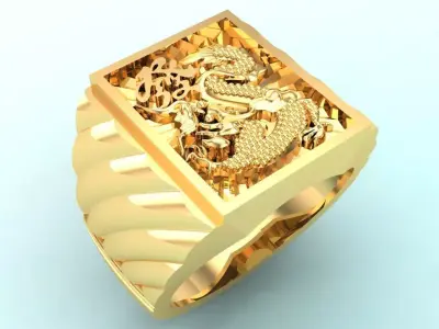 Ring of god of wealth - Ring of blessing word - N583 3D print model