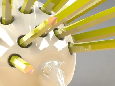 Spin-e ceramic hedgehog Free 3D model