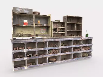 Used Workbench with  parts  3D model