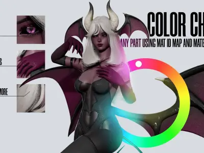 Succubus Lily - Game Ready Low-poly 3D model