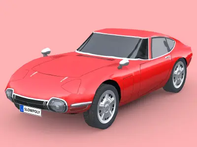 Toyota 2000GT 1969 Low-poly 3D model