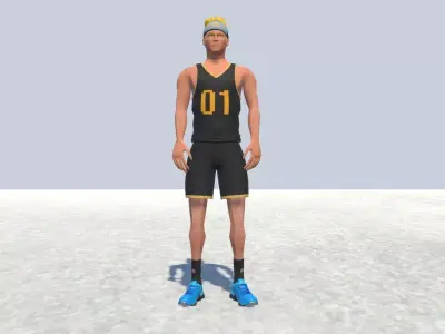 Basket ball player Rigged Low-poly 3D model