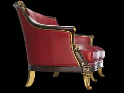 Leather sofa 2 3D model
