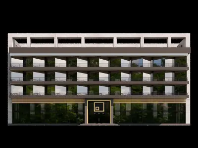 11 Modern Glass Building 3D model