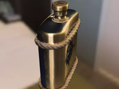 Nautical Compass Flask Low-poly 3D model