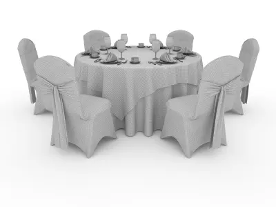 Banquet Table and Chair 61 3D model